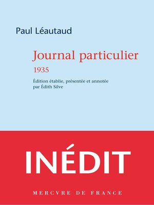 cover image of Journal particulier. 1935